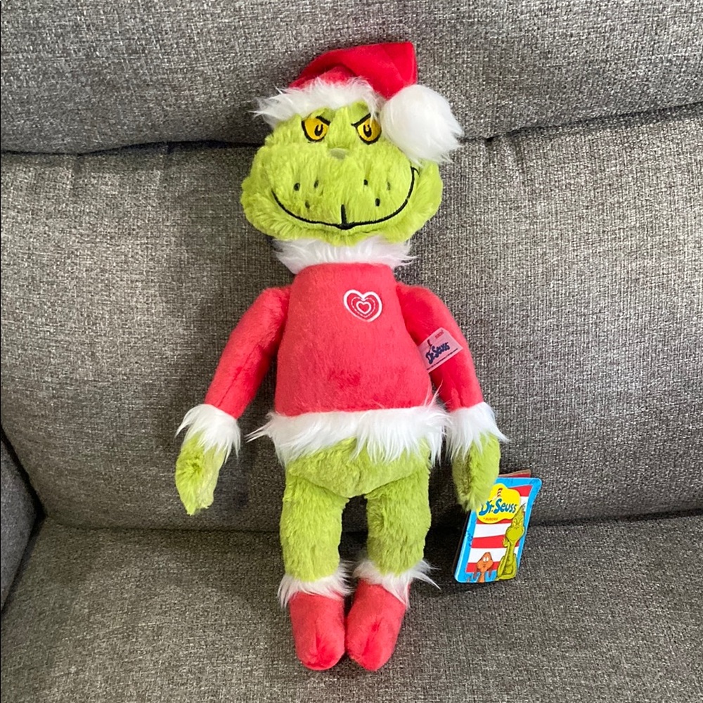 NWT Dr. Seuss Grinch Plush with Red and Green Outfit